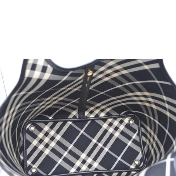 BURBERRY Tartan Check Tote Bag Black Calico - Picture 5 of 10